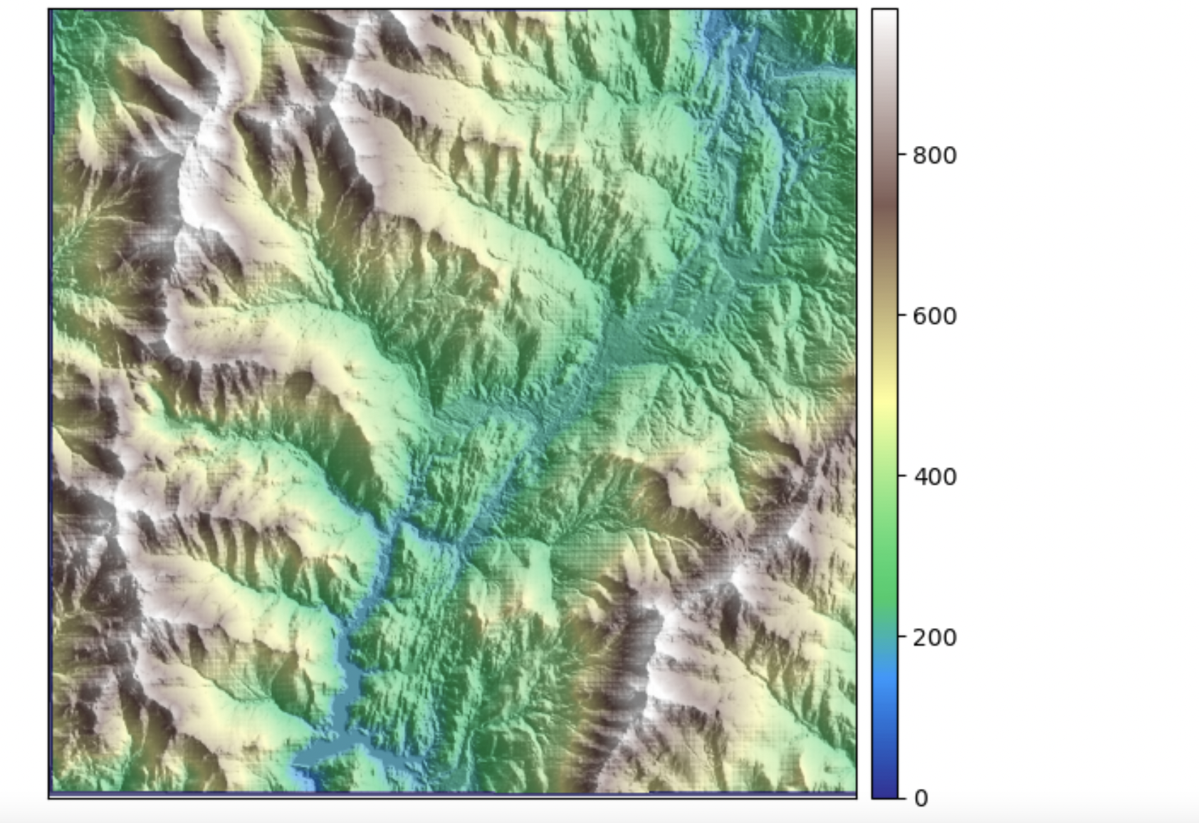 Elevation Layer Draped on Hillshade